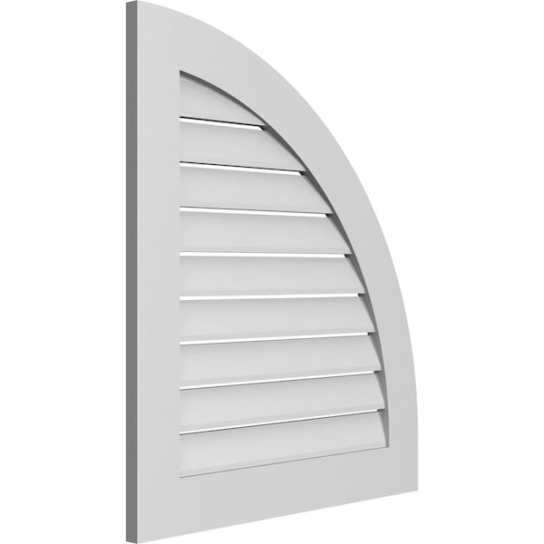 Quarter Round Top Right Surface Mount PVC Gable Vent W/ 3-1/2W X 1P Standard Frame, 28W X 32H